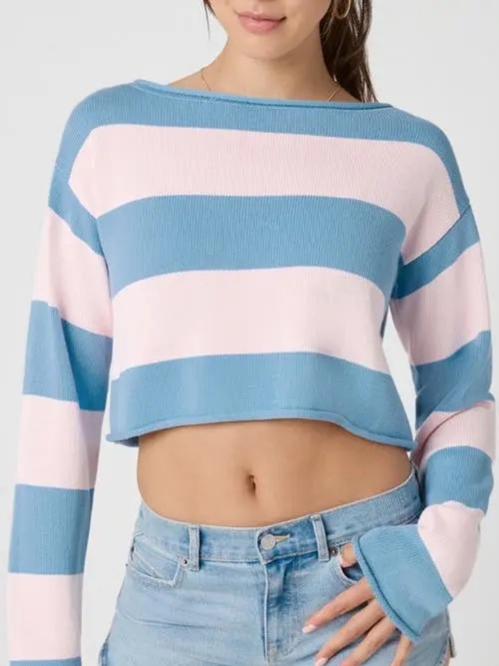 florence by Mills Striped Cropped Rugby Sweater Size XS